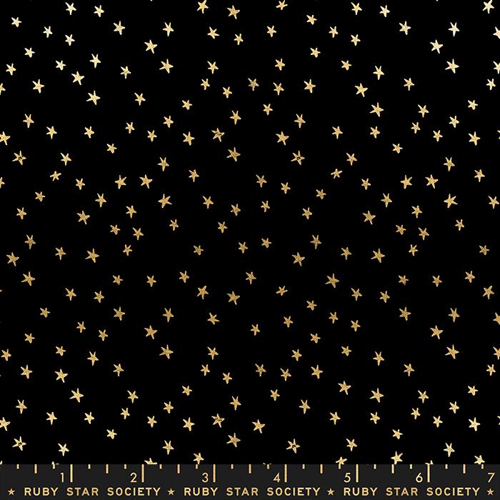 Starry by Ruby Star Society for Moda - 1/4 Meter - Black/Gold