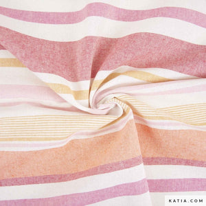 Recycled CANVAS Stripes - 1/4 Meter -  Pink