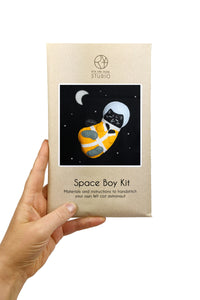 Space Boy Hand Stitching Felt Kit - Rita Van Tassel Studio