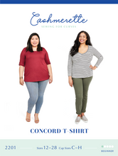 Load image into Gallery viewer, Concord T-Shirt - Sizes 12-32 - Paper Pattern