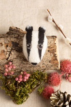 Load image into Gallery viewer, Badger Brooch Needle Felting Kit by Hawthorn Handmade