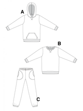 Load image into Gallery viewer, Sweatshirt, Hoodie and Sweat Pants - Paper Pattern