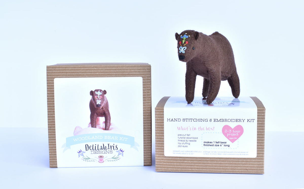 Woodland Bear Sewing Kit - Hand Sewing and Embroidery