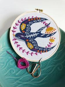 Swallow Embroidery Kit