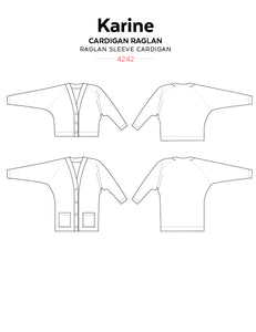 KARINE Raglan cardigan - Paper Pattern