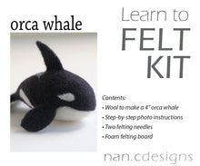 Load image into Gallery viewer, Orca Whale Complete Needle Felting Kit