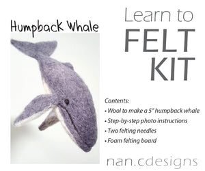 Humpback Whale Complete Needle Felting Kit