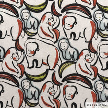 Load image into Gallery viewer, Cotton CANVAS - 1/4 Meter - Apes &amp; Bananas