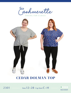Cedar Dolman Top - Sizes 12-28 - Paper Pattern