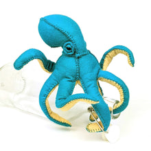Load image into Gallery viewer, Octopus Hand Stitching Felt Kit - Turquoise - Rita Van Tassel Studio