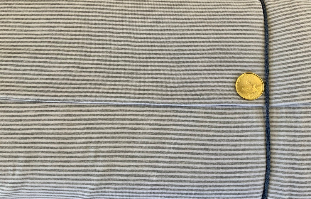 Bamboo/Cotton Jersey - 1/2 Meter - Grey Mix Micro Stripe
