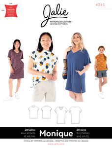 Sewing Pattern Jalie 4129 // SYLVIE Knit shorts and wide-leg pants