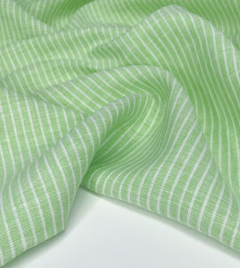 Linen/Cotton Blend - 1/2 Meter - Stripe - Lime