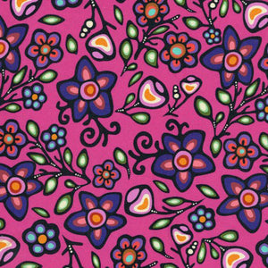 Cotton Jersey - 1/4 Meter - Ojibway Florals by Jackie Traverse - Berry