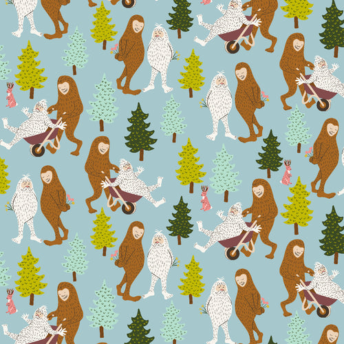 Whimsy and Lore - RJR Fabrics - 1/4 Meter - Forest Frolic - Why So Blue?