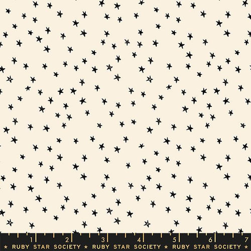 Starry by Ruby Star Society for Moda - 1/4 Meter - Natural/Black Mini