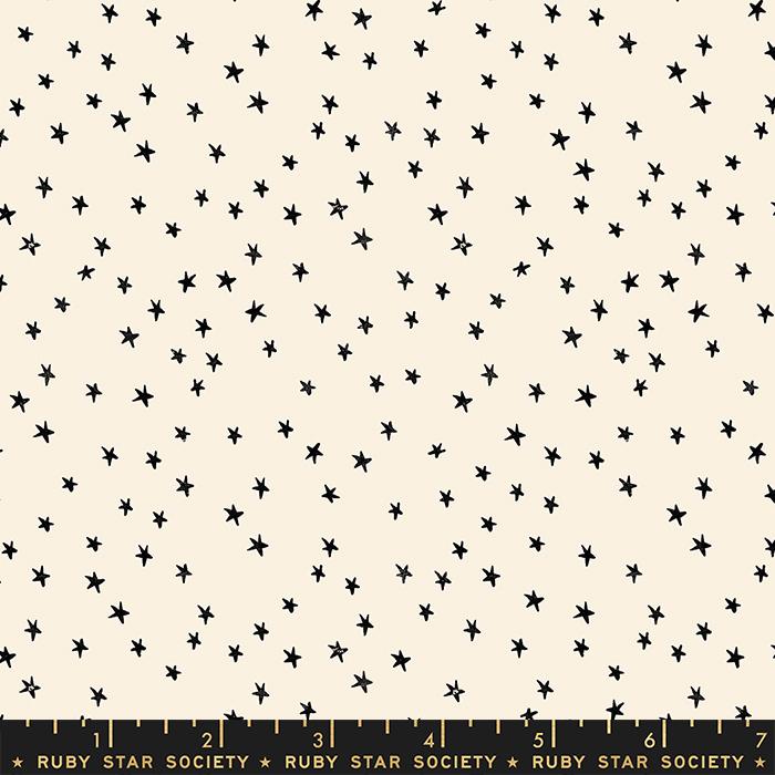 Starry by Ruby Star Society for Moda - 1/4 Meter - Natural/Black Mini