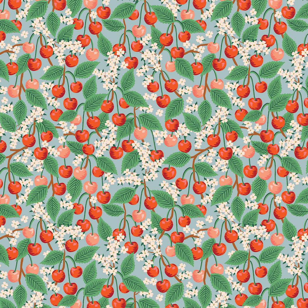 Orchard by Rifle Paper Co. - 1/4 Meter - Cherry Blossom - Light Blue