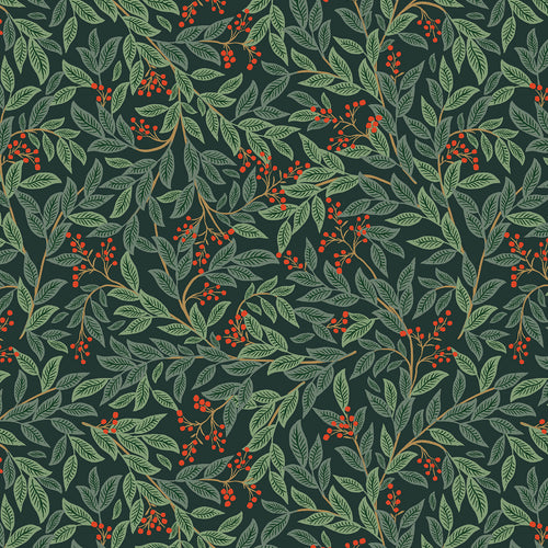 Holiday Classics III by Rifle Paper Co. - 1/4 Meter - Willowberry - Evergreen