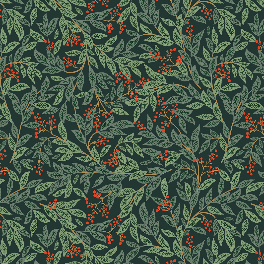 Holiday Classics III by Rifle Paper Co. - 1/4 Meter - Willowberry - Evergreen