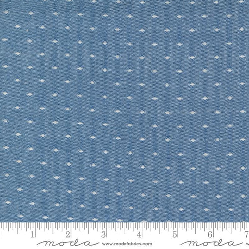 Denim & Daisies Wovens - Fig Tree & Co. - 1/4 Meter - Blue Jeans - Dot