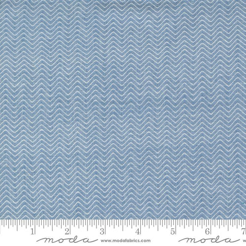 Denim & Daisies Wovens - Fig Tree & Co. - 1/4 Meter - Blue Jeans - Chevron