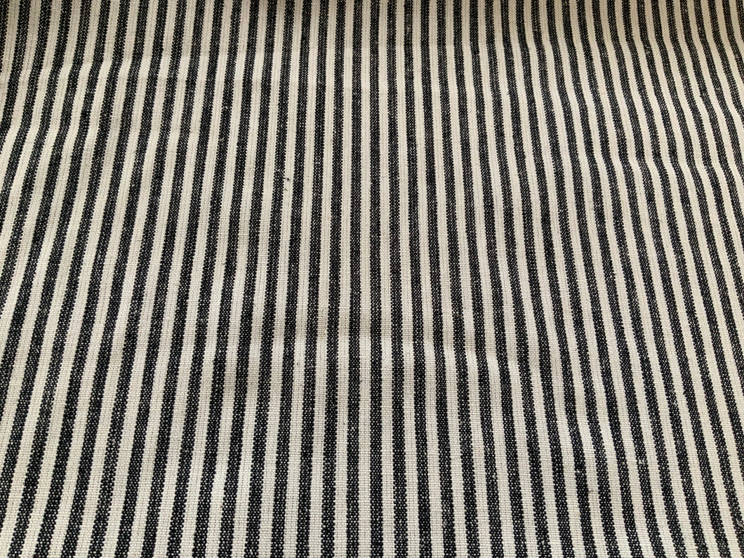 Hemp/Organic Cotton Canvas Stripe - 1/4 Meter - Black/Natural