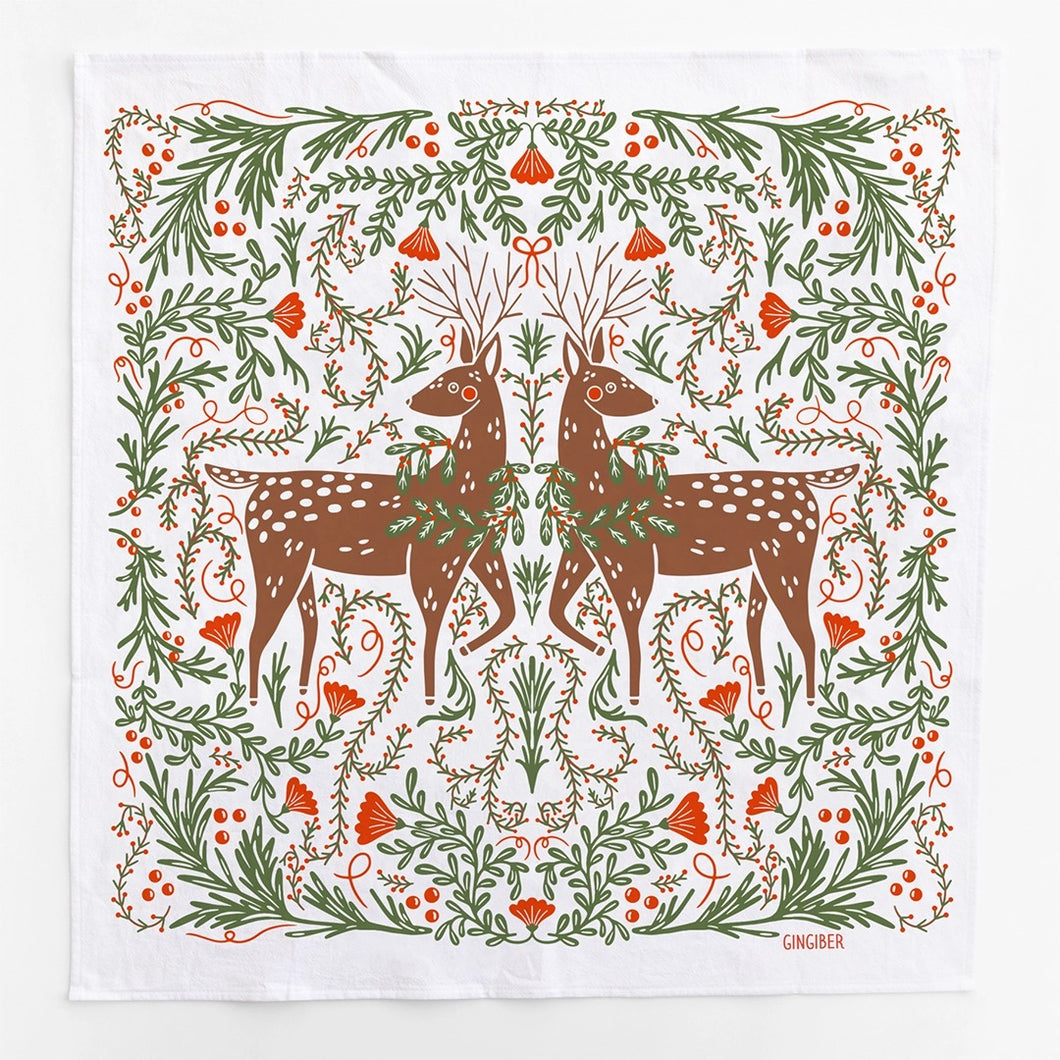 Deer Tea Towel by Gingiber