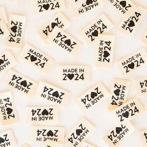 "Made in 2024" - Organic Cotton Woven Labels