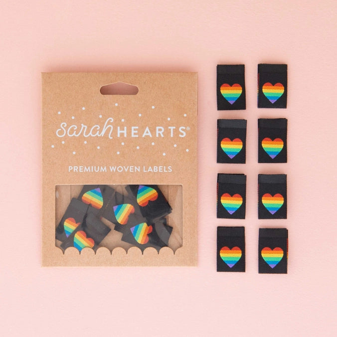 Pride Rainbow Heart - Woven Labels