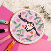 Load image into Gallery viewer, Puffin Cross Stitch Kit by Hawthorn Handmade
