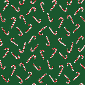 Merry Gnomeville  - Benartex - by the 1/4 Metre - Forest Green