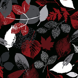 Great Outdoors - Kanvas Studio - 1/4 Meter - Falling Leaves - Black/Red