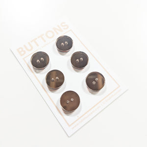 Bronze Mirror Circle Buttons - Small (0.59") -  6 pack