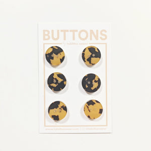 Tortoise Circle Buttons - Small - Copper - 6 pack