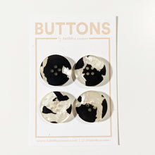 Load image into Gallery viewer, Jasper Circle Button - Black &amp; White Pearl - Large (0.81&quot;) - 4 pack