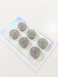 Silver Holographic Glitter Circles - Small - 6 pack