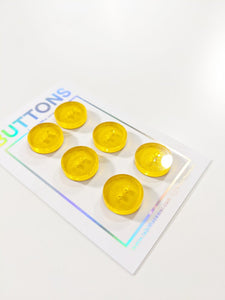Lemon Transparent Circle Buttons - Small - 6 pack