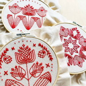 TULIPS IN SYMMETRY - COMPLETE EMBROIDERY KIT