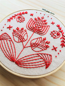 TULIPS IN SYMMETRY - COMPLETE EMBROIDERY KIT