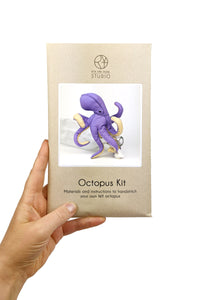 Octopus Hand Stitching Felt Kit - Purple - Rita Van Tassel Studio