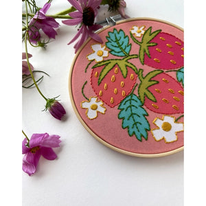 Strawberries Embroidery Kit