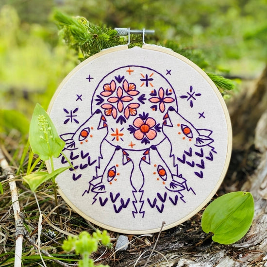 Folk Wolves Embroidery Kit - Colour
