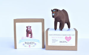 WOODLAND BEAR SEWING KIT - HAND SEWING AND EMBROIDERY