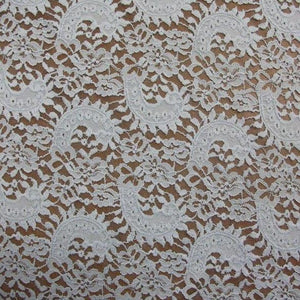 Paisley Stretch Lace - 1/2 Meter - Aluminum