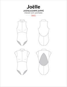 JOELLE Half-Zip Leotards - Paper Pattern