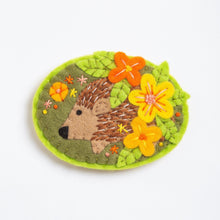 Load image into Gallery viewer, Hedgehog Felt Craft Brooch Kit by Hawthorn Handmade