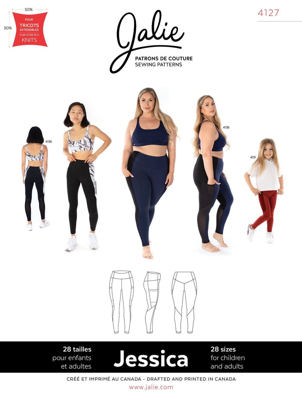 JESSICA Leggings with Side Pocket - Paper Pattern