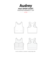 Load image into Gallery viewer, AUDREY Cropped Workout Top - Paper Pattern
