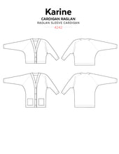 Load image into Gallery viewer, KARINE Raglan cardigan - Paper Pattern